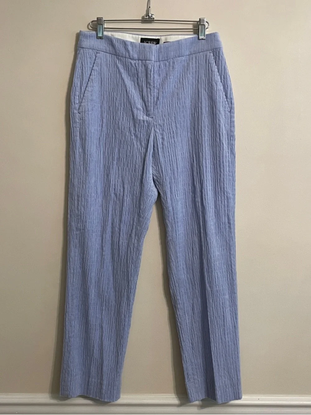 J.Crew Collection Kate Italian Corduroy Pants NWT Size 4 Light Blue Straight Leg